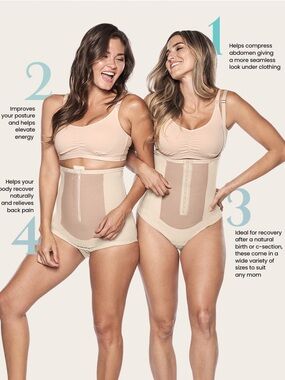 Bellefit Dual-Closure Girdle in Nude Postpartum High-Waist Shapewear
